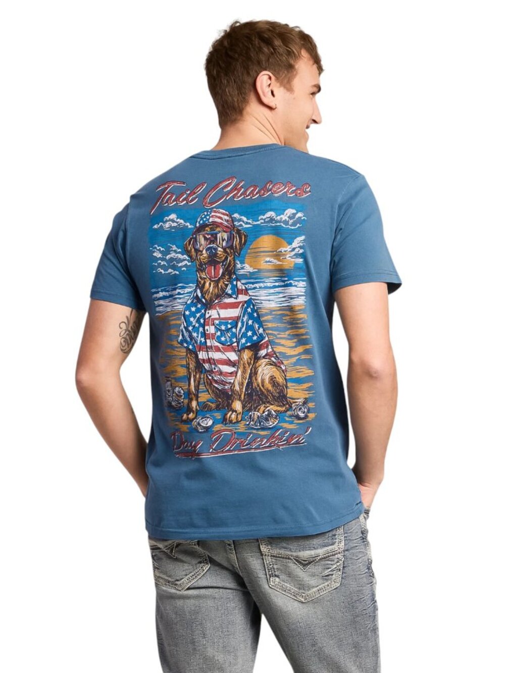 Tail Chasers Club Men’s T-shirt Day Drinkin - Picture 5 of 9